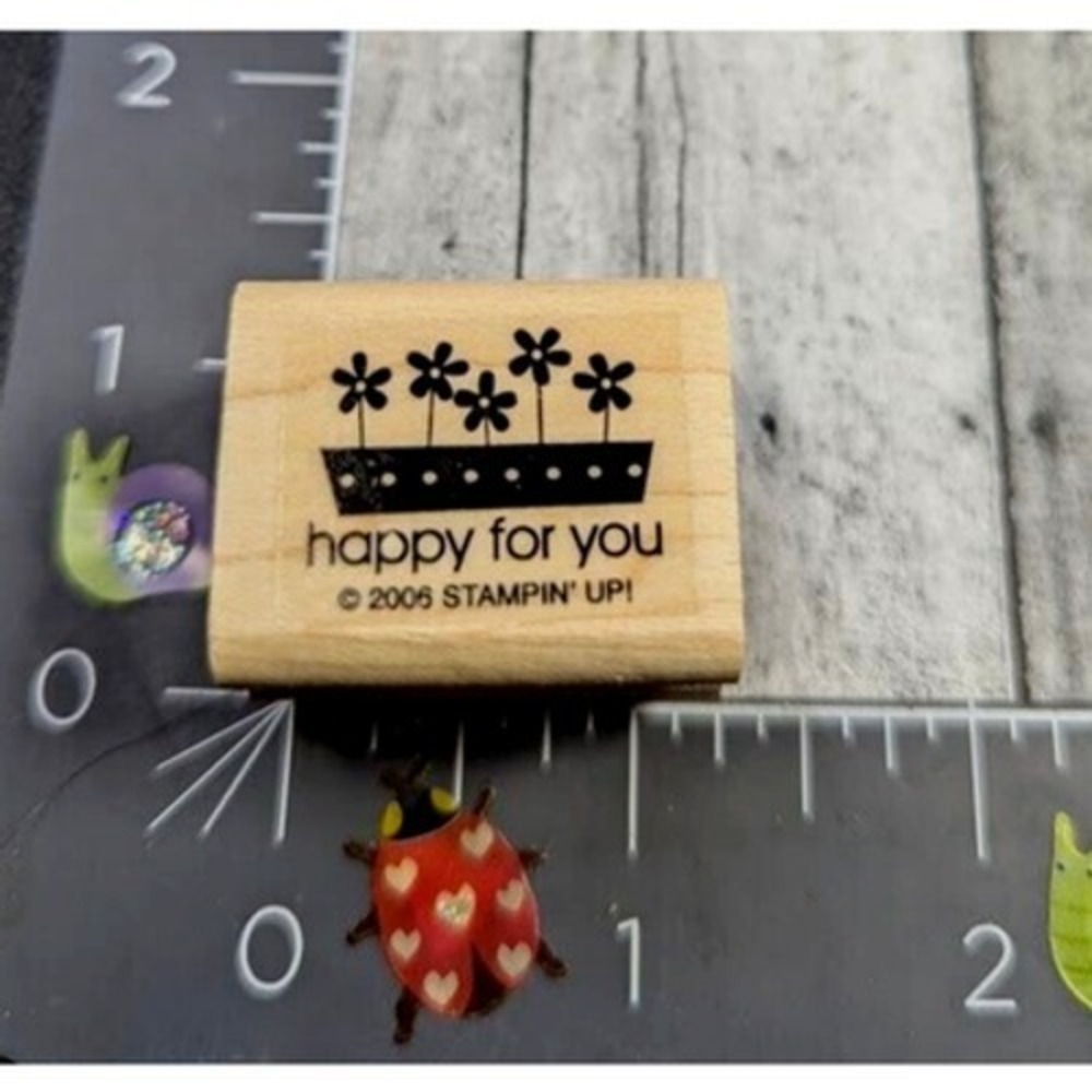 Stampin' Up! Happy For You Flower Box 2006 Rubber Stamp Wood #A117